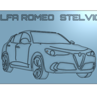 Alfa Romeo Stelvio Wall Plaque / desk art - Thumbnail 1
