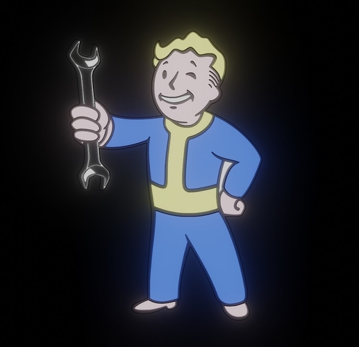 3d printed fallout vault boy by fjv3d pinshape