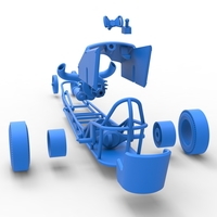 3 wheeled dragster with Rocket Turbine 1:25 - Thumbnail 25