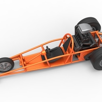 Rear engine old school three wheeled dragster 1:25 - Thumbnail 4