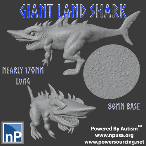 Giant Land Shark Fantasy Monster 3D Print 537123