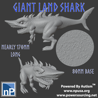 Small Giant Land Shark Fantasy Monster 3D Printing 537123