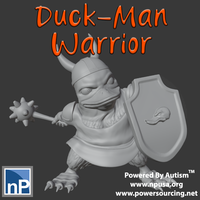 Small Fantasy Duck-Man Warrior 3D Printing 537125