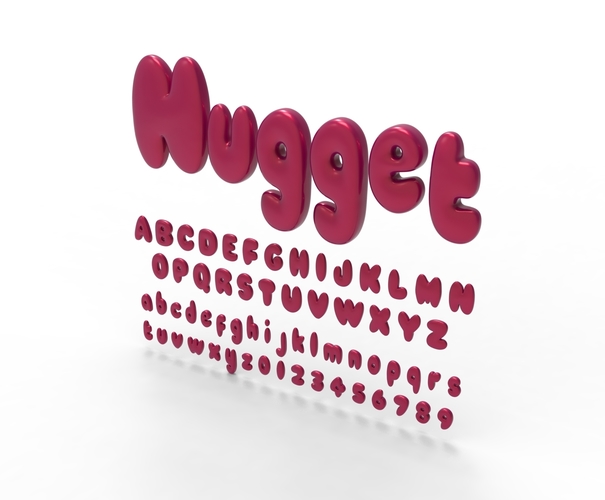Nugget Alphabet and numbers 3D Print 537778