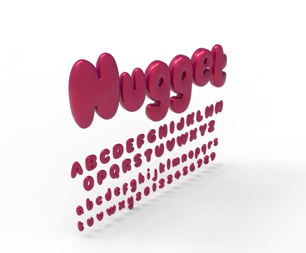 Nugget Alphabet and numbers 3D Print 537779