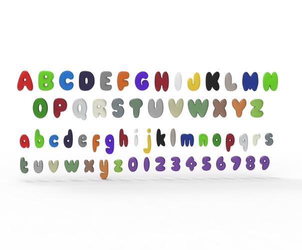 Nugget Alphabet and numbers 3D Print 537780