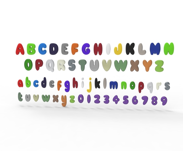 Nugget Alphabet and numbers 3D Print 537781