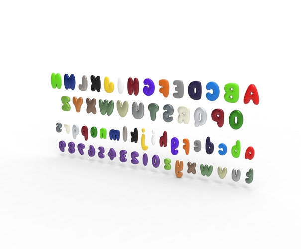 Nugget Alphabet and numbers 3D Print 537787
