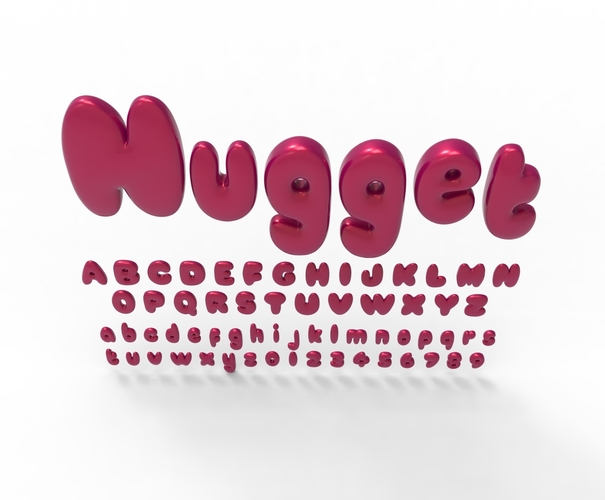Nugget Alphabet and numbers 3D Print 537791