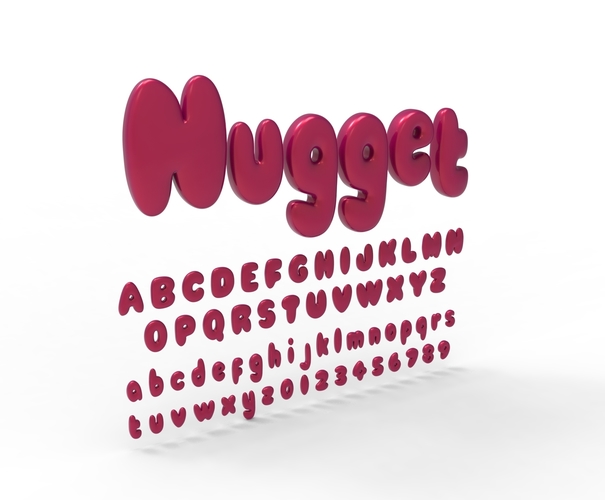 Nugget Alphabet and numbers 3D Print 537792