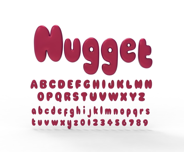 Nugget Alphabet and numbers 3D Print 537797