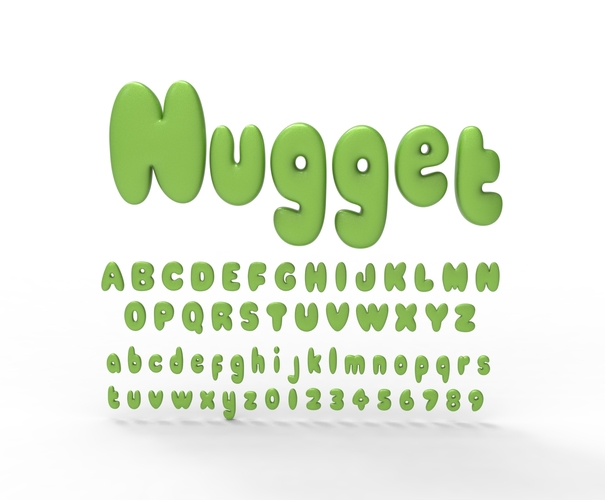 Nugget Alphabet and numbers 3D Print 537798