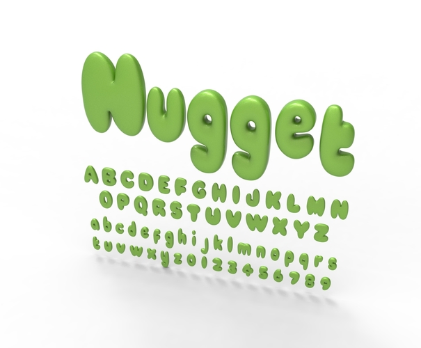 Nugget Alphabet and numbers 3D Print 537799