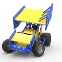 Small Winged Sprint car while turning Scale 1:25 3D Printing 537801