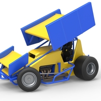 Winged Sprint car while turning Scale 1:25 - Thumbnail 3