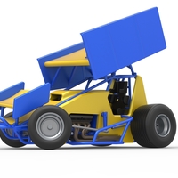 Winged Sprint car while turning Scale 1:25 - Thumbnail 4