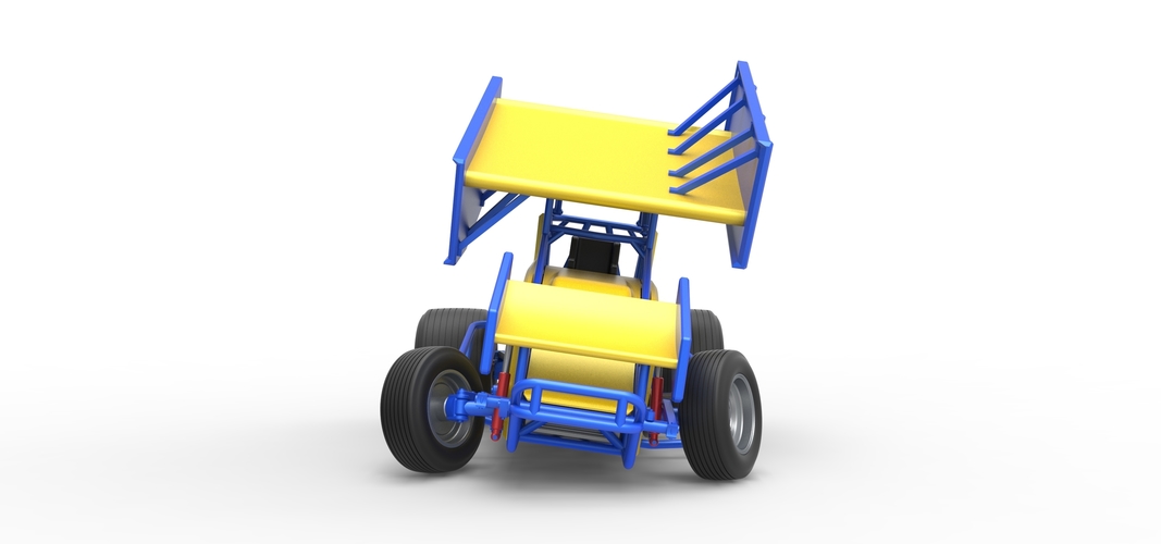 Winged Sprint car while turning Scale 1:25 3D Print 537807