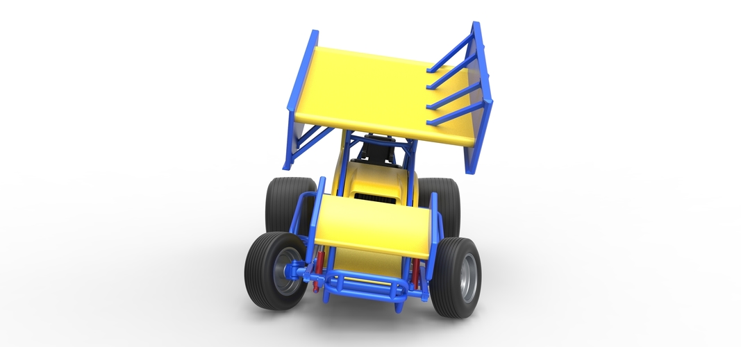 Winged Sprint car while turning Scale 1:25 3D Print 537808