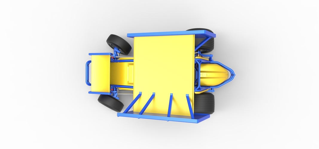 Winged Sprint car while turning Scale 1:25 3D Print 537811