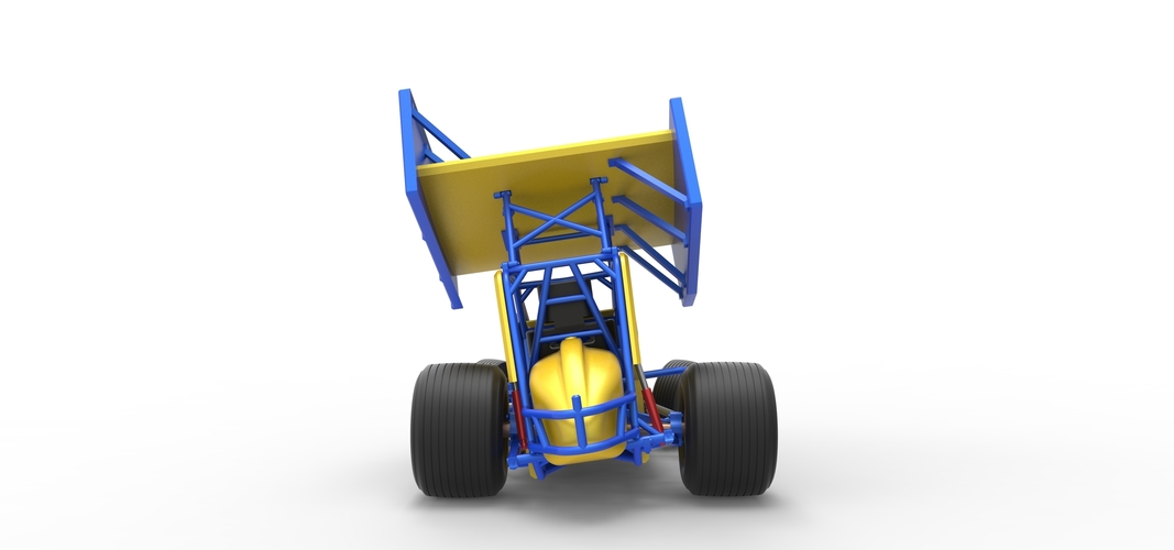 Winged Sprint car while turning Scale 1:25 3D Print 537816