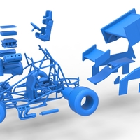 Winged Sprint car while turning Scale 1:25 - Thumbnail 24