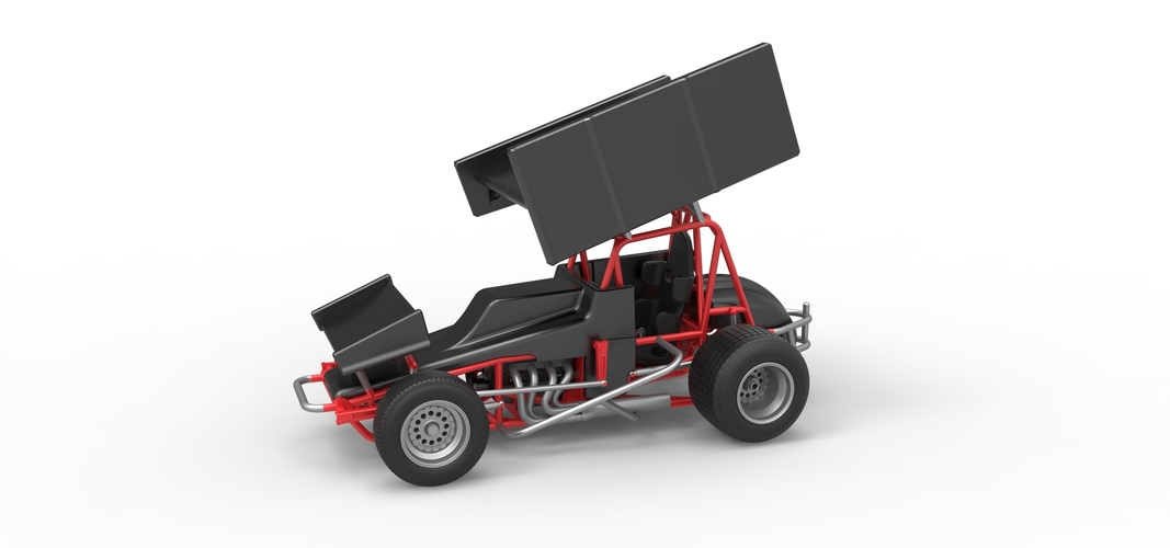 Vintage Winged Sprint car Scale 1:25 3D Print 537988