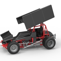 Small Vintage Winged Sprint car Scale 1:25 3D Printing 537988