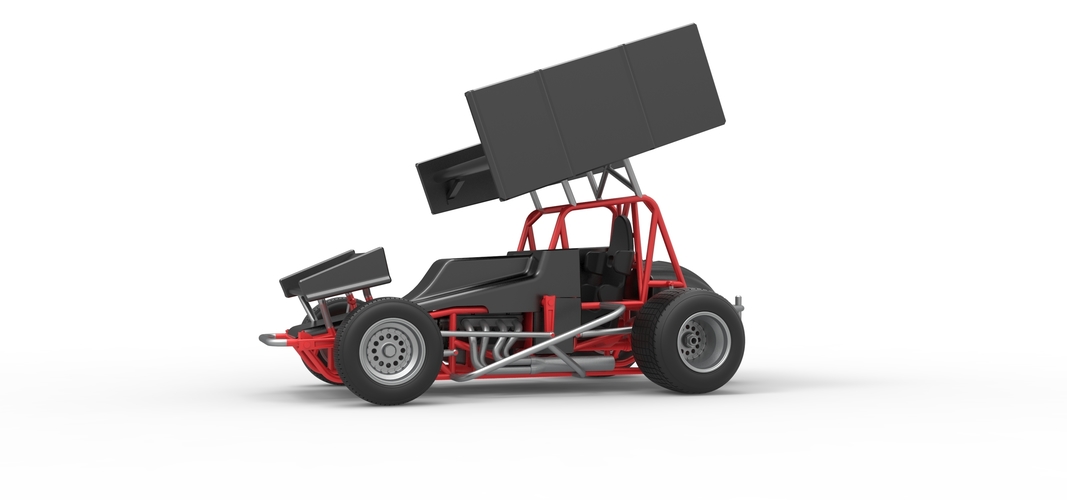 Vintage Winged Sprint car Scale 1:25 3D Print 537989