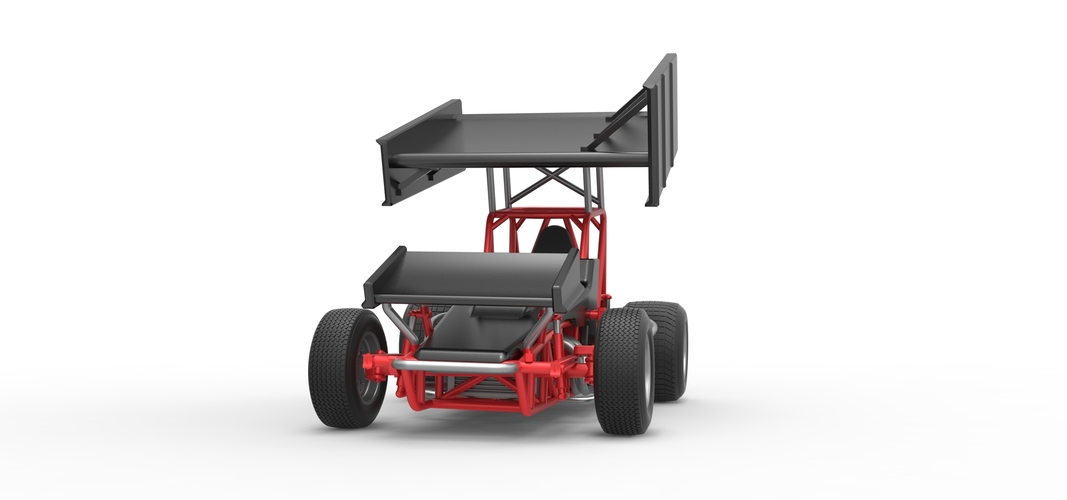 Vintage Winged Sprint car Scale 1:25 3D Print 537993