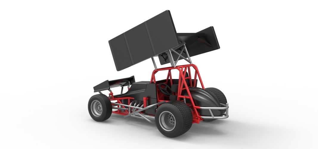 Vintage Winged Sprint car Scale 1:25 3D Print 537999