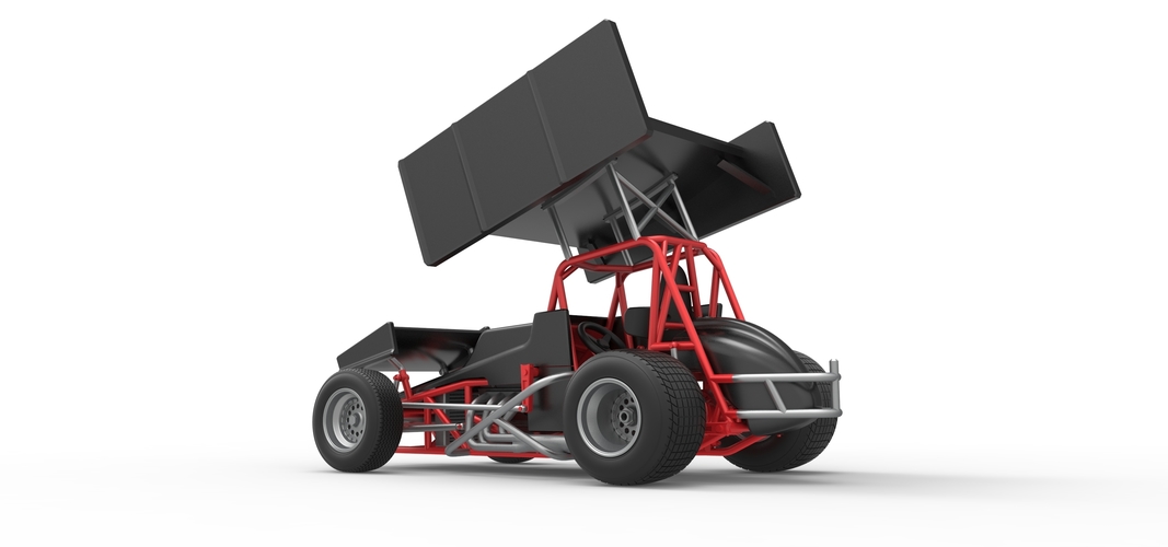 Vintage Winged Sprint car Scale 1:25 3D Print 538000