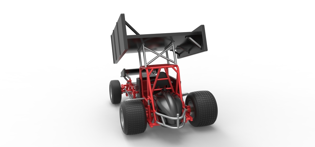 Vintage Winged Sprint car Scale 1:25 3D Print 538001