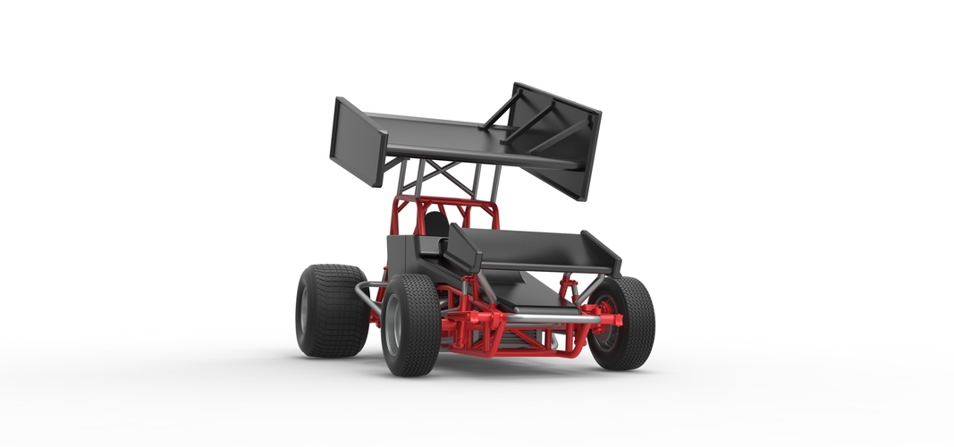 Vintage Winged Sprint car Scale 1:25 3D Print 538010