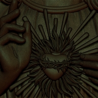 Jesus with Sacred Heart Pendant 3D print model - Thumbnail 3