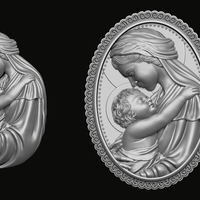 Mary with Baby Jesus 3D print model  - Thumbnail 2