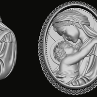 Mary with Baby Jesus 3D print model  - Thumbnail 3