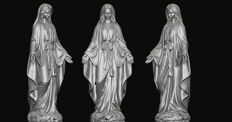 Virgin Mary statue 3D print model