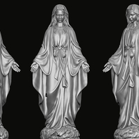 Virgin Mary statue 3D print model - Thumbnail 2