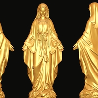 Virgin Mary statue 3D print model - Thumbnail 4