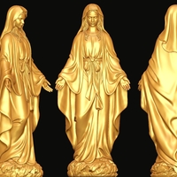 Virgin Mary statue 3D print model - Thumbnail 5