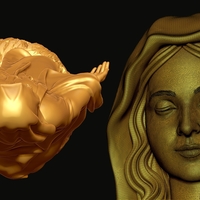 Virgin Mary statue 3D print model - Thumbnail 6