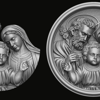 Holy Family Pendant 3D print model - Thumbnail 1