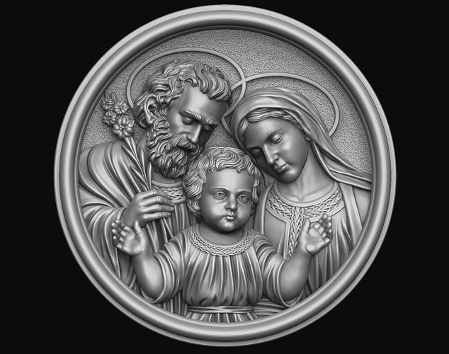 Holy Family Pendant 3D print model