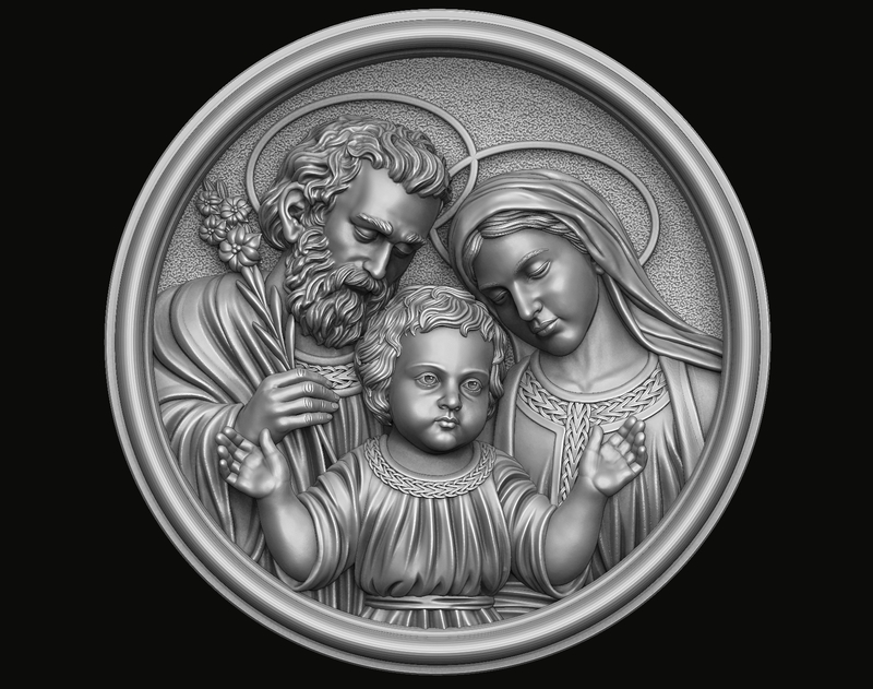 Holy Family Pendant 3D print model