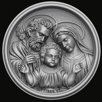 Holy Family Pendant 3D print model - Thumbnail 3
