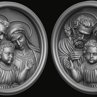 Holy Family Pendant 3D print model - Thumbnail 4