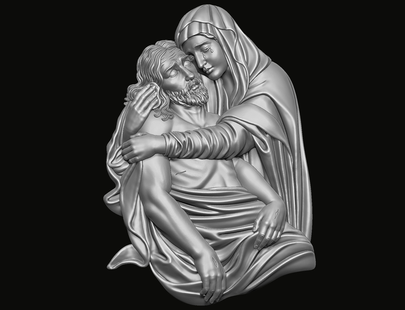 Mary and Jesus Pendant 3D print model