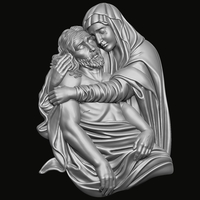 Mary and Jesus Pendant 3D print model - Thumbnail 1