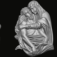 Mary and Jesus Pendant 3D print model - Thumbnail 5