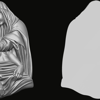 Mary and Jesus Pendant 3D print model - Thumbnail 6
